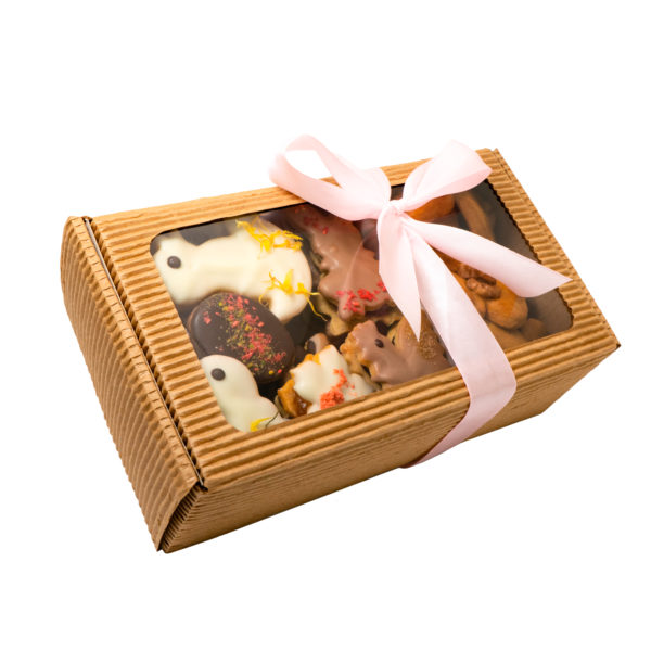 Veľkonočné čajové pečivo maslové + perníky s orechom v kraftovej krabičke - 700g